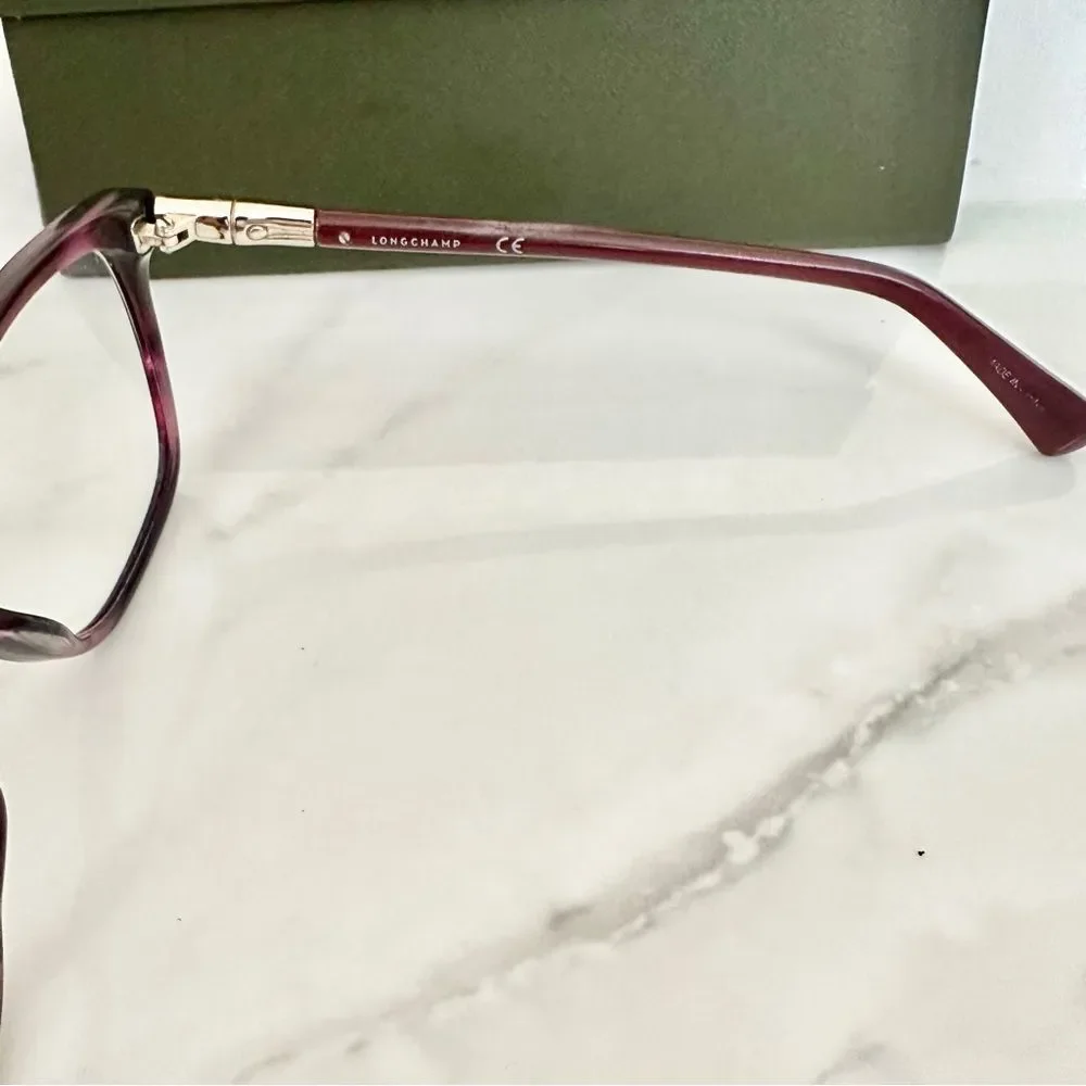 Longchamp Women’s Roseau Bamboo Purple Eyeglasses